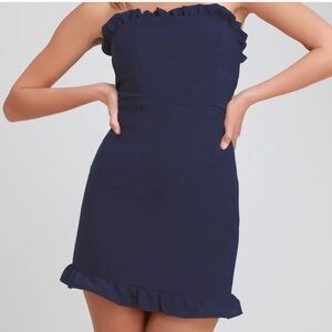 NWT Navy Blue Strapless Dress
